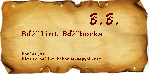 Bálint Bíborka névjegykártya